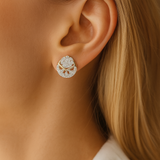 Sparkle Teardrop Silver Stud Earrings