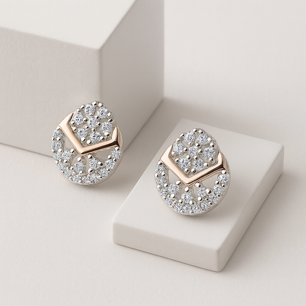 Sparkle Teardrop Silver Stud Earrings