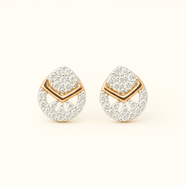 Sparkle Teardrop Silver Stud Earrings