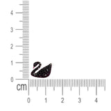 Silver Black Swan Stud Earrings