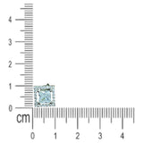 Silver Square Halo  Stud Earrings